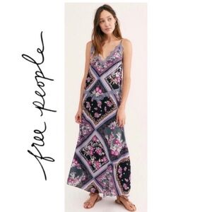 Free People Floral Stevie Boho Dress XS Lace Trim